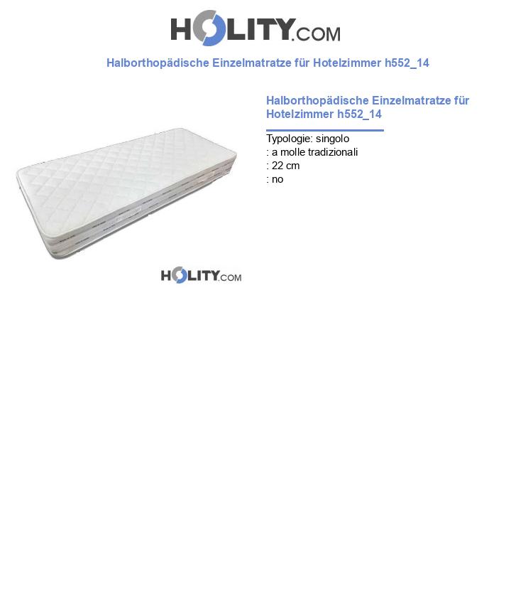 Halborthopädische Einzelmatratze für Hotelzimmer h552_14