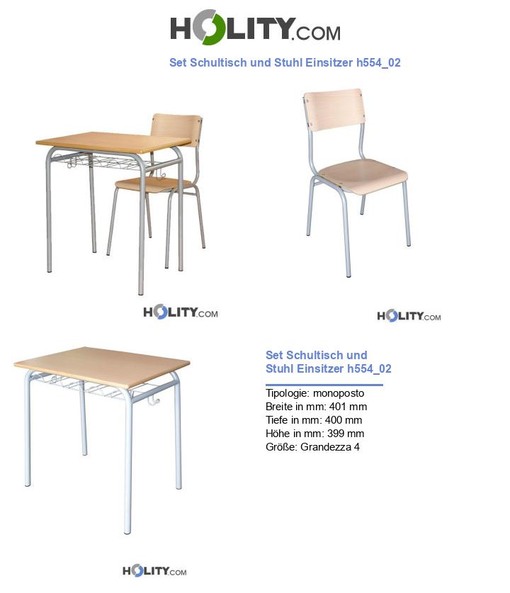 Set Schultisch und Stuhl Einsitzer h554_02