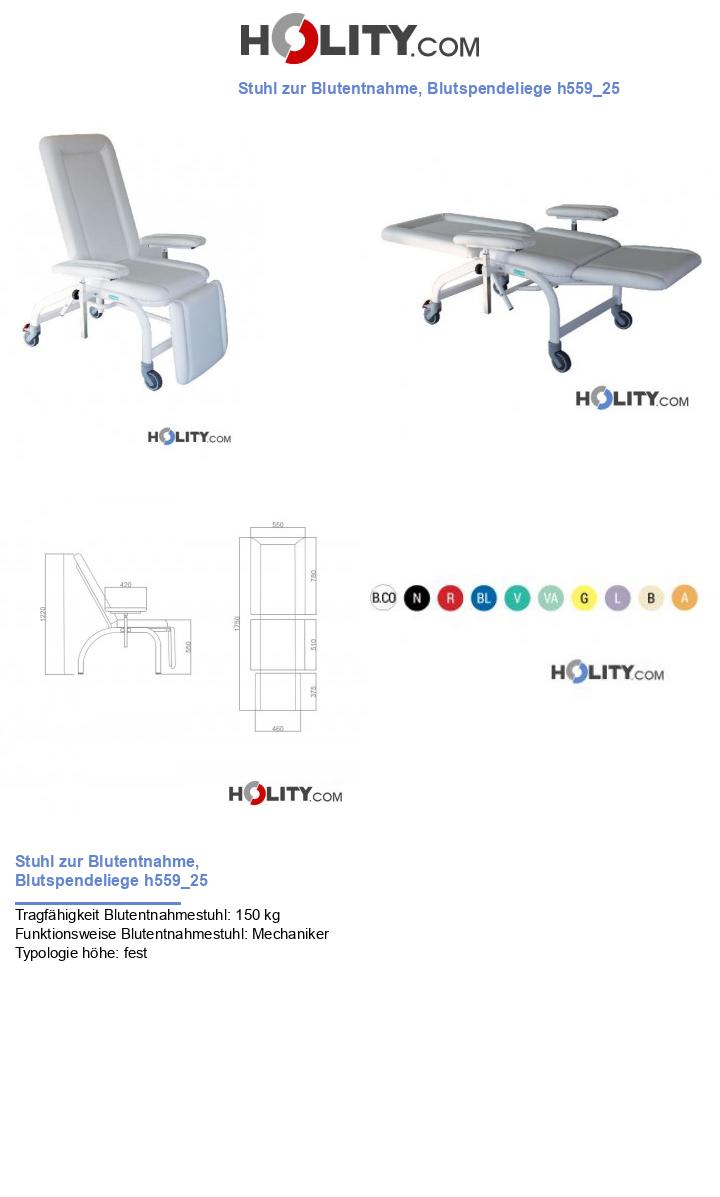 Stuhl zur Blutentnahme, Blutspendeliege h559_25