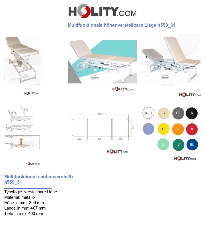 Multifunktionale höhenverstellbare Liege h559_31