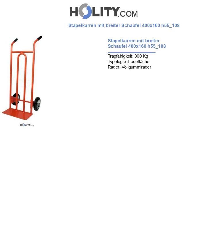 Stapelkarren mit breiter Schaufel 400x160 h55_108