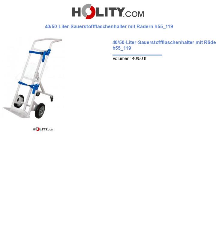 40/50-Liter-Sauerstoffflaschenhalter mit Rädern h55_119