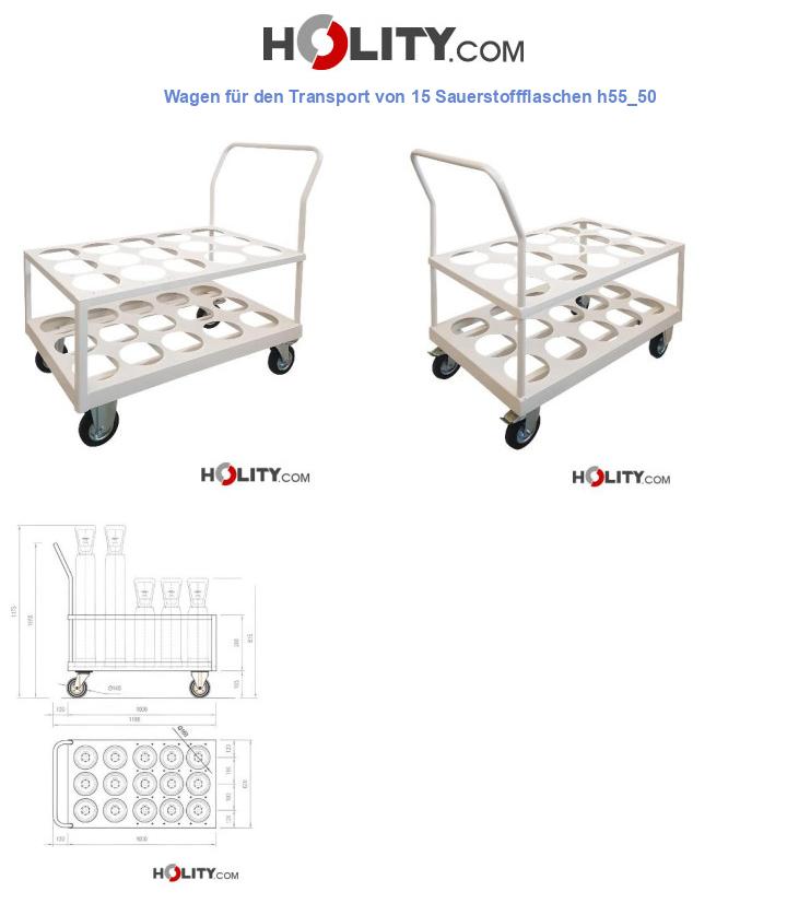 Wagen für den Transport von 15 Sauerstoffflaschen h55_50