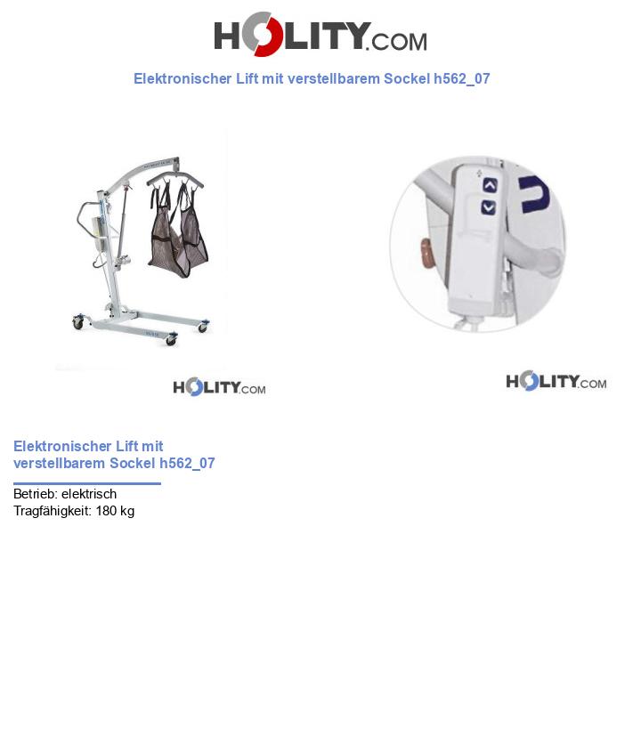 Elektronischer Lift mit verstellbarem Sockel h562_07