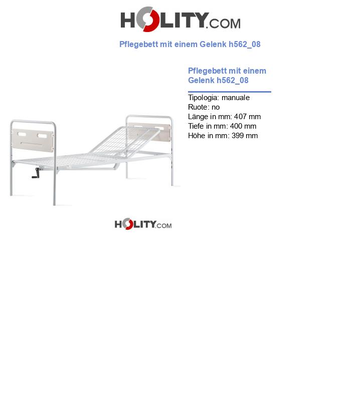 Pflegebett mit einem Gelenk h562_08