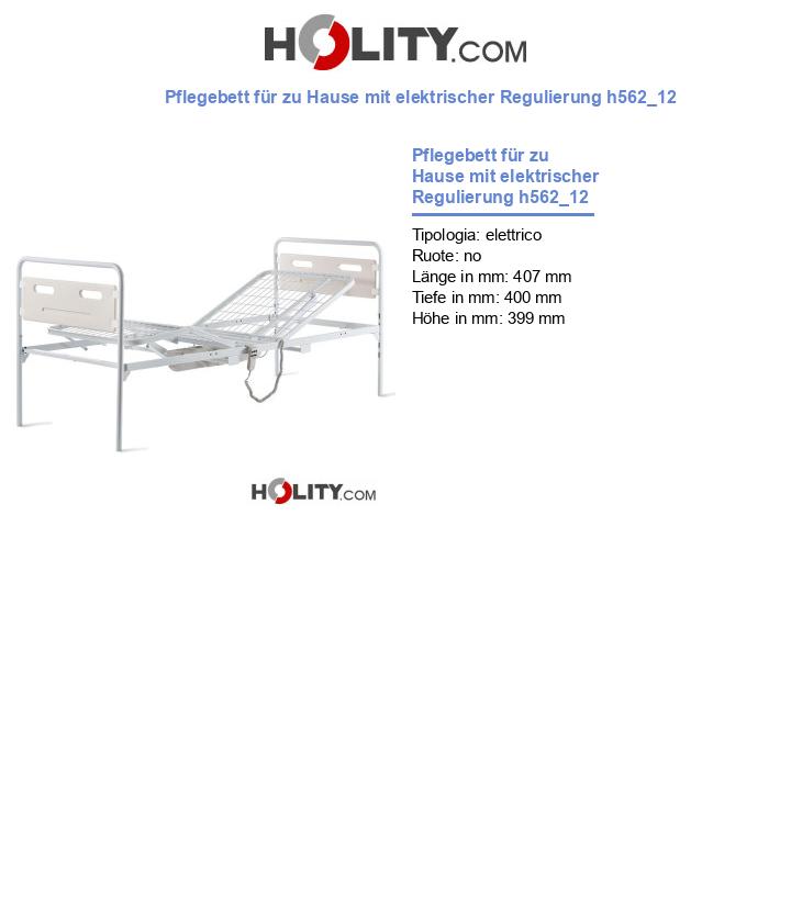Pflegebett für zu Hause mit elektrischer Regulierung h562_12
