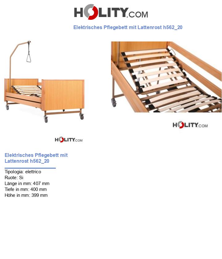 Elektrisches Pflegebett mit Lattenrost h562_20