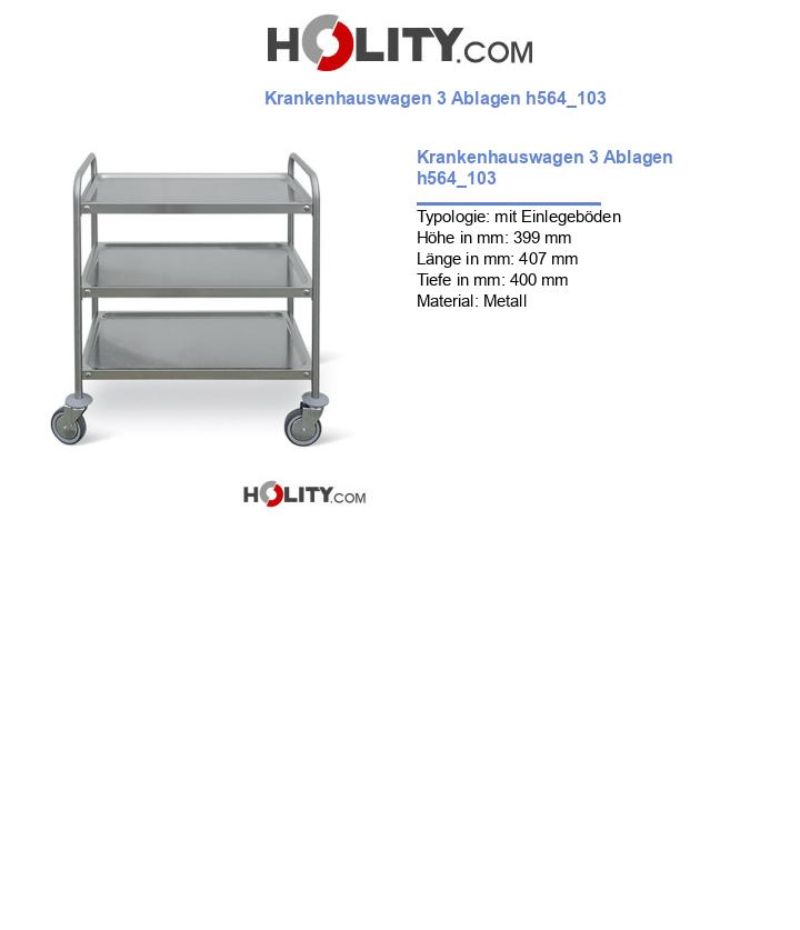 Krankenhauswagen 3 Ablagen h564_103