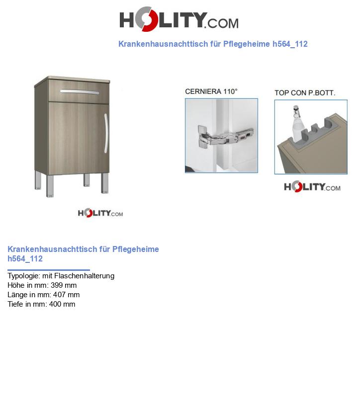 Krankenhausnachttisch für Pflegeheime h564_112