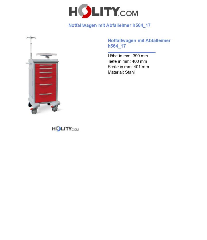 Notfallwagen mit Abfalleimer h564_17