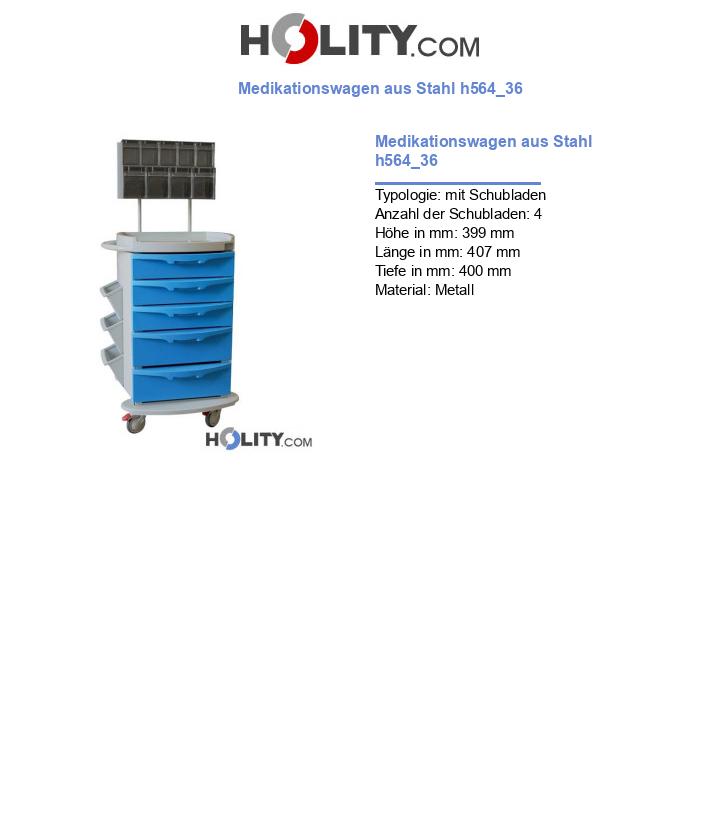 Medikationswagen aus Stahl h564_36
