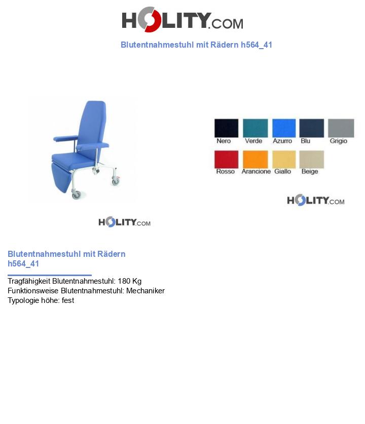 Blutentnahmestuhl mit Rädern h564_41