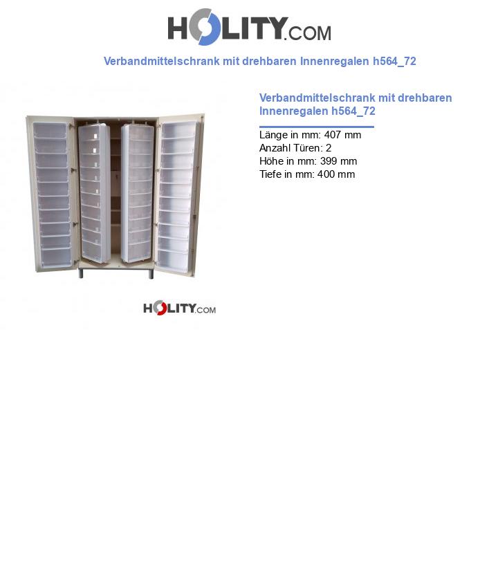 Verbandmittelschrank mit drehbaren Innenregalen h564_72