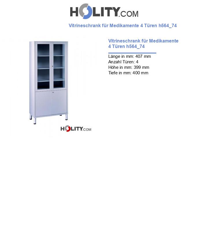 Vitrineschrank für Medikamente 4 Türen h564_74