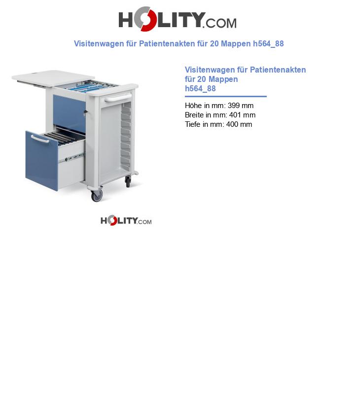 Visitenwagen für Patientenakten für 20 Mappen h564_88