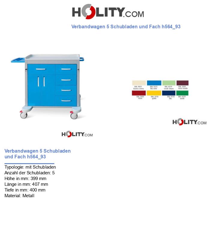 Verbandwagen 5 Schubladen und Fach h564_93