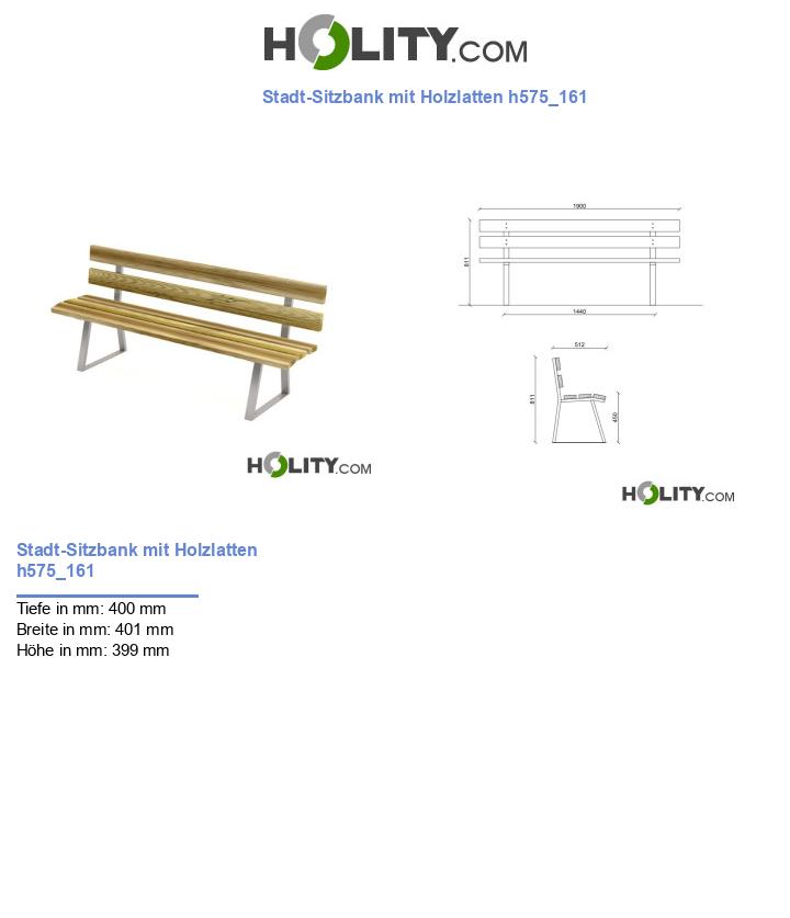 Stadt-Sitzbank mit Holzlatten h575_161
