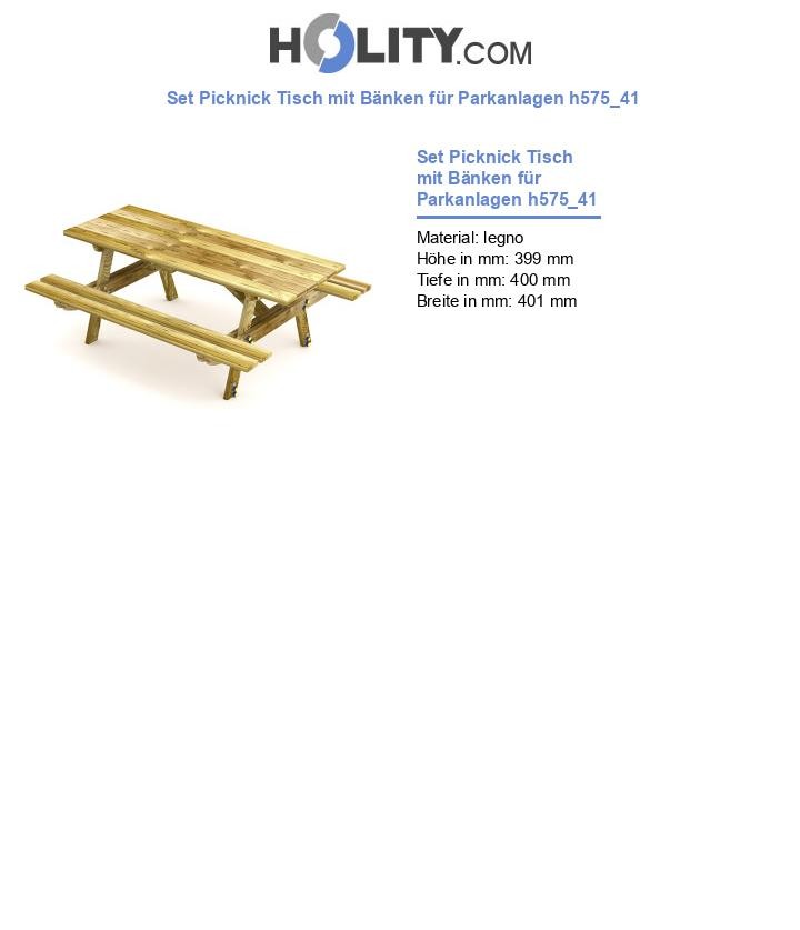 Set Picknick Tisch mit Bänken für Parkanlagen h575_41