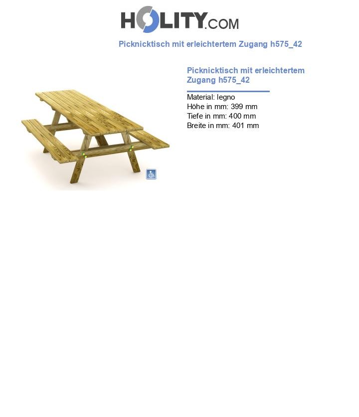 Picknicktisch mit erleichtertem Zugang h575_42