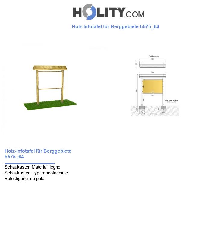 Holz-Infotafel für Berggebiete h575_64