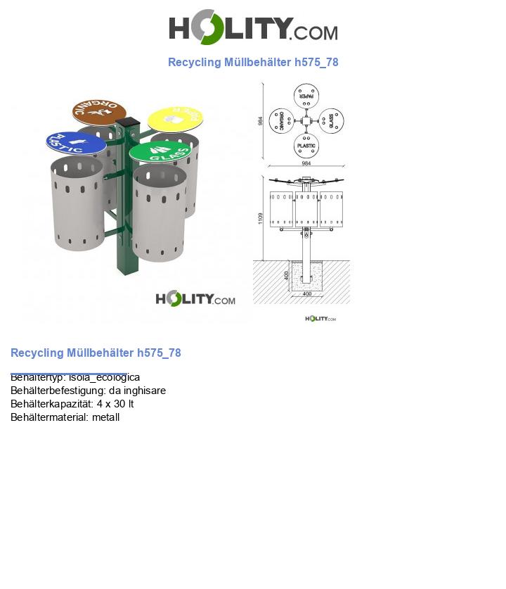 Recycling Müllbehälter h575_78