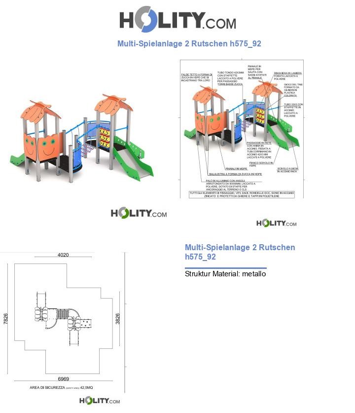 Multi-Spielanlage 2 Rutschen h575_92