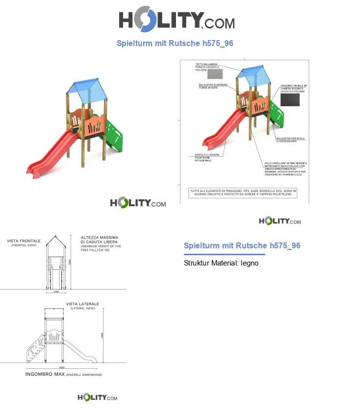 Spielturm mit Rutsche h575_96