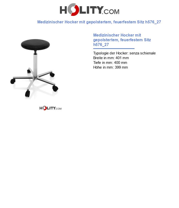 Medizinischer Hocker mit gepolstertem, feuerfestem Sitz h576_27