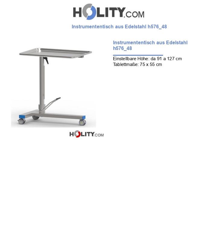 Instrumententisch aus Edelstahl h576_48