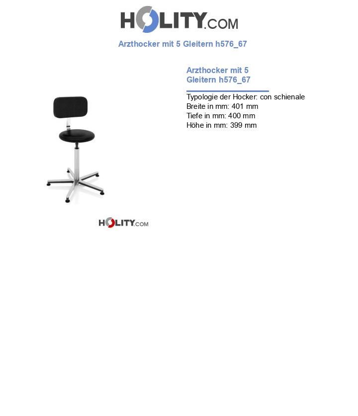Arzthocker mit 5 Gleitern h576_67