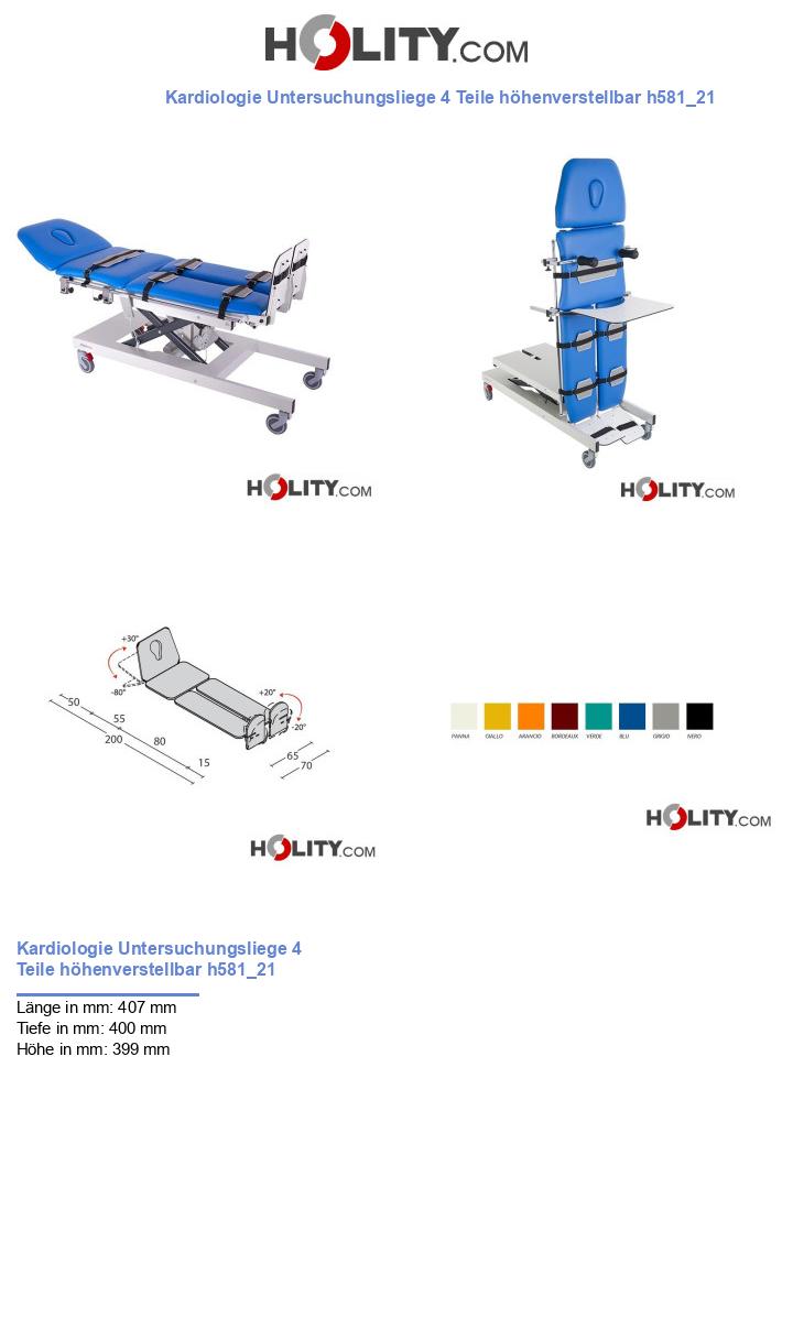 Kardiologie Untersuchungsliege 4 Teile höhenverstellbar h581_21