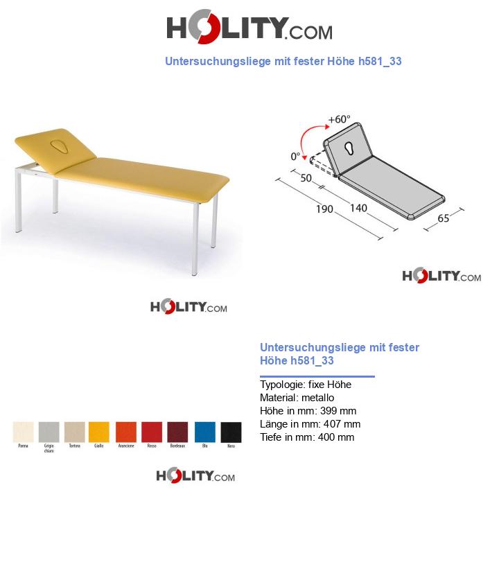 Untersuchungsliege mit fester Höhe h581_33