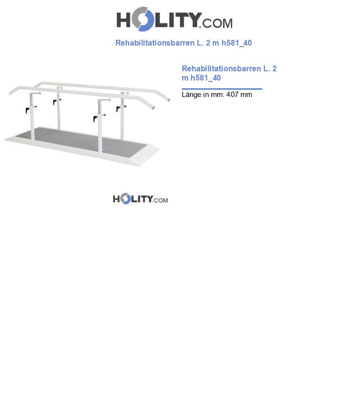 Rehabilitationsbarren L. 2 m h581_40