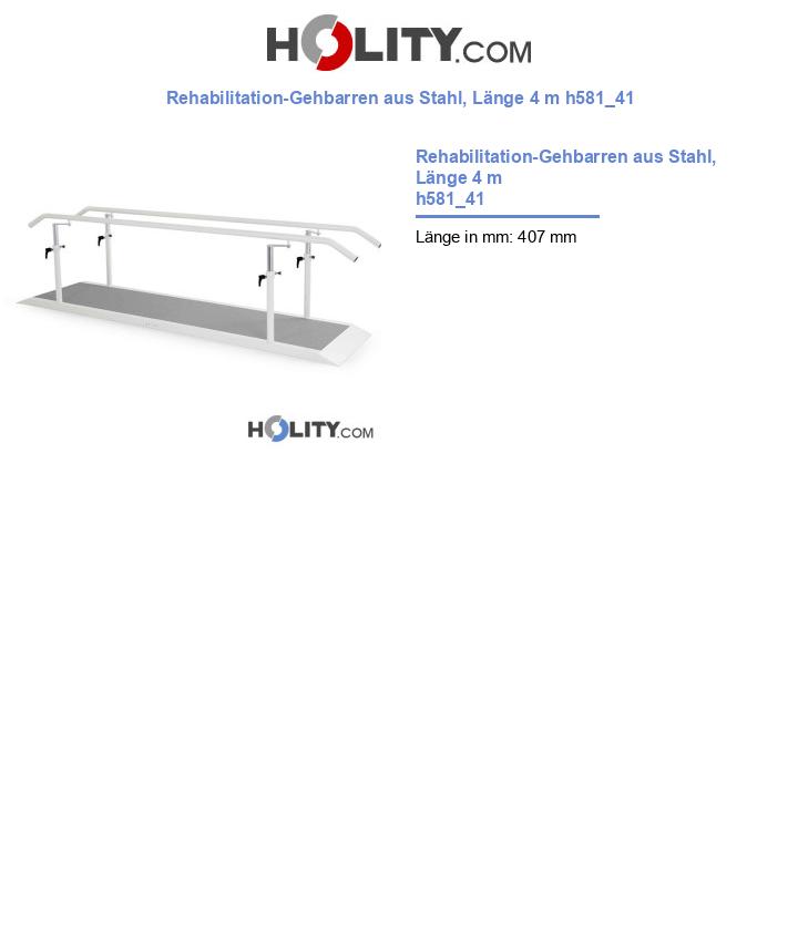 Rehabilitation-Gehbarren aus Stahl, Länge 4 m h581_41