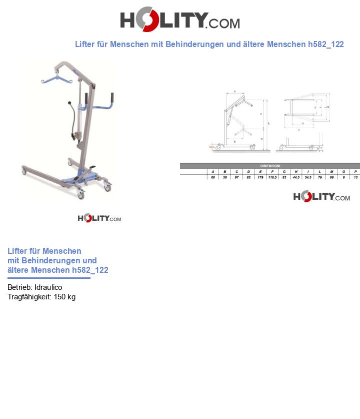 Lifter für Menschen mit Behinderungen und ältere Menschen h582_122