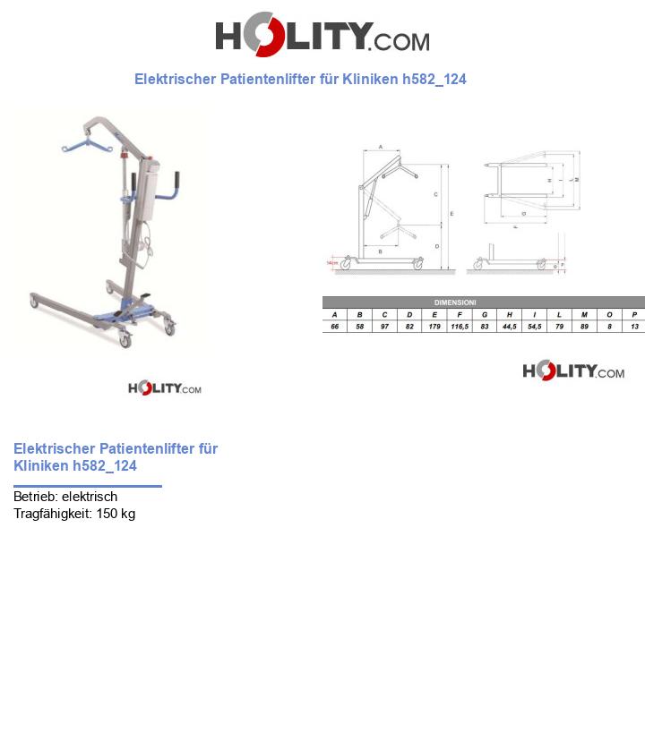 Elektrischer Patientenlifter für Kliniken h582_124