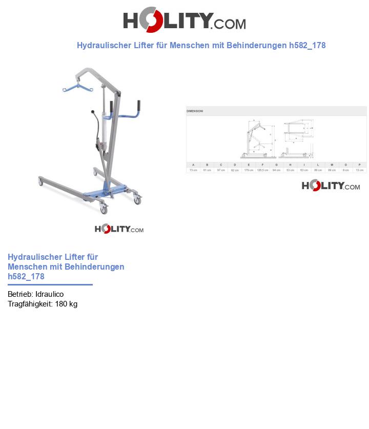 Hydraulischer Lifter für Menschen mit Behinderungen h582_178