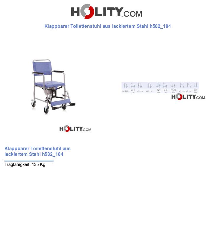 Klappbarer Toilettenstuhl aus lackiertem Stahl h582_184
