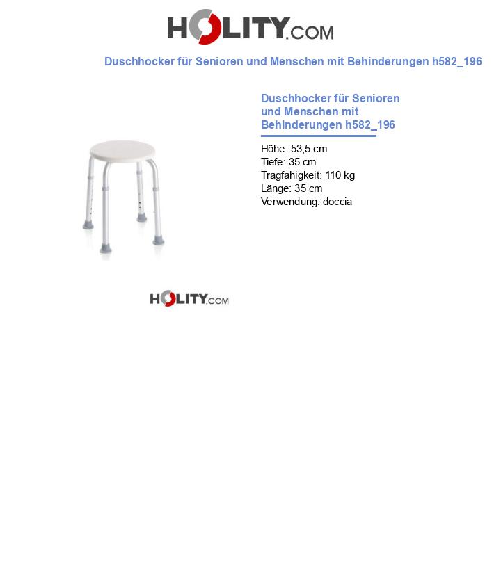 Duschhocker für Senioren und Menschen mit Behinderungen h582_196