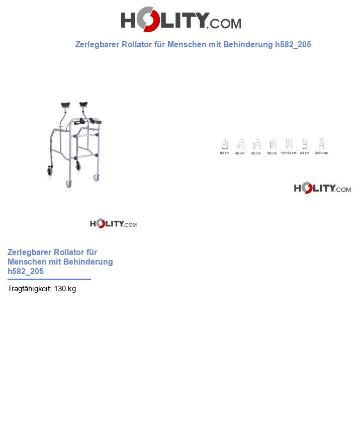 Zerlegbarer Rollator für Menschen mit Behinderung h582_205