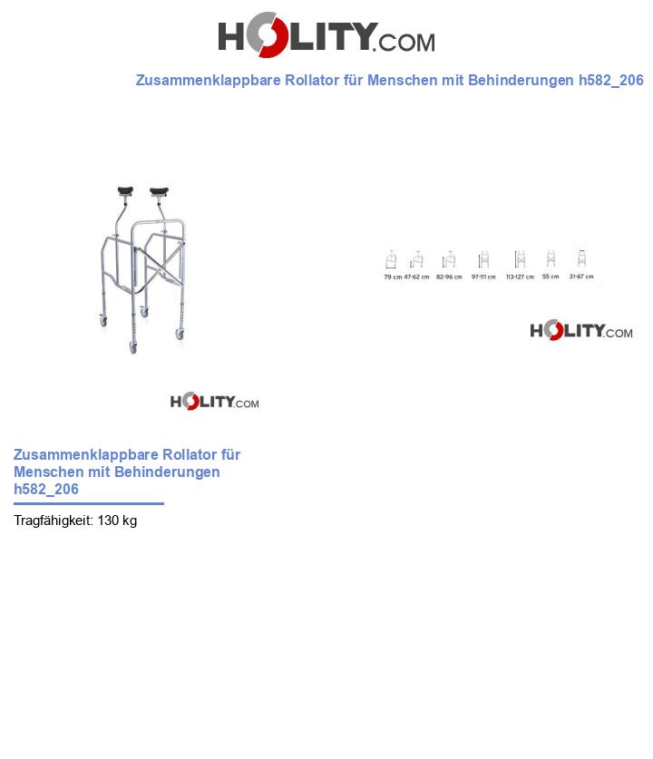 Zusammenklappbare Rollator für Menschen mit Behinderungen h582_206