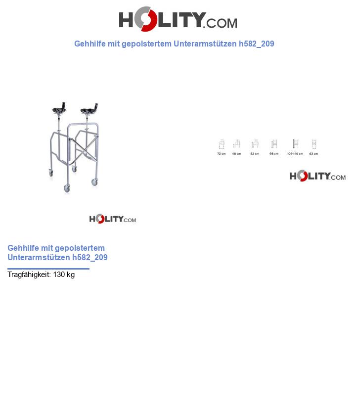 Gehhilfe mit gepolstertem Unterarmstützen h582_209