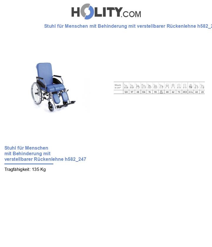 Stuhl für Menschen mit Behinderung mit verstellbarer Rückenlehne h582_247
