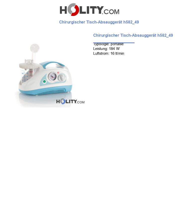 Chirurgischer Tisch-Absauggerät h582_49