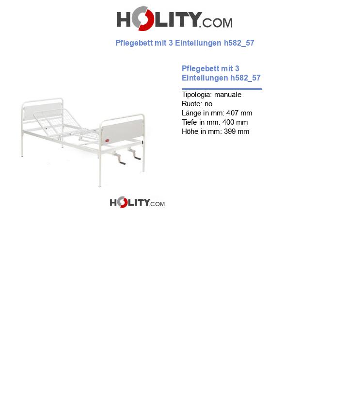 Pflegebett mit 3 Einteilungen h582_57