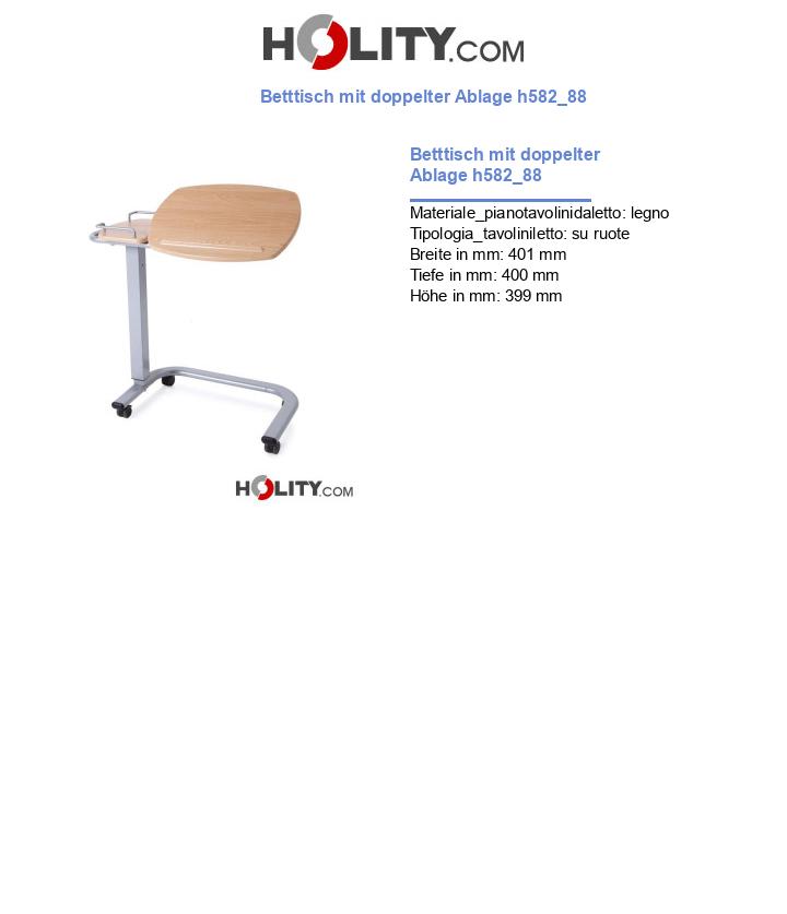 Betttisch mit doppelter Ablage h582_88