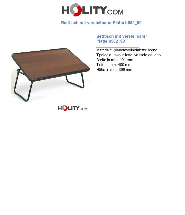 Betttisch mit verstellbarer Platte h582_90