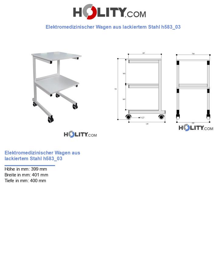 Elektromedizinischer Wagen aus lackiertem Stahl h583_03