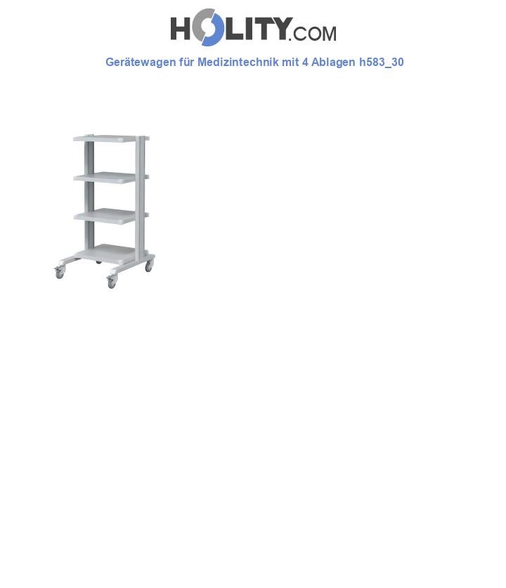 Gerätewagen für Medizintechnik mit 4 Ablagen h583_30