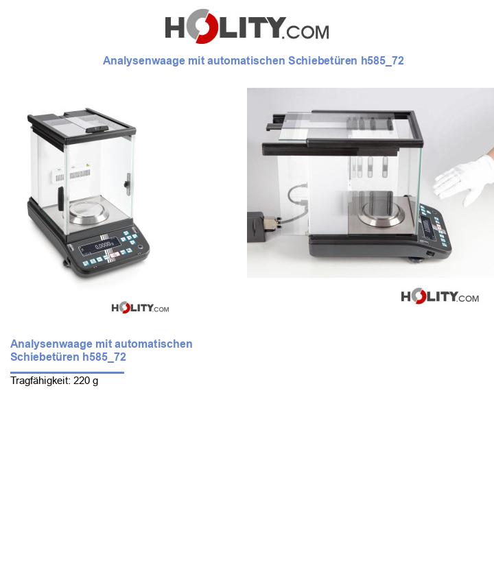 Analysenwaage mit automatischen Schiebetüren h585_72